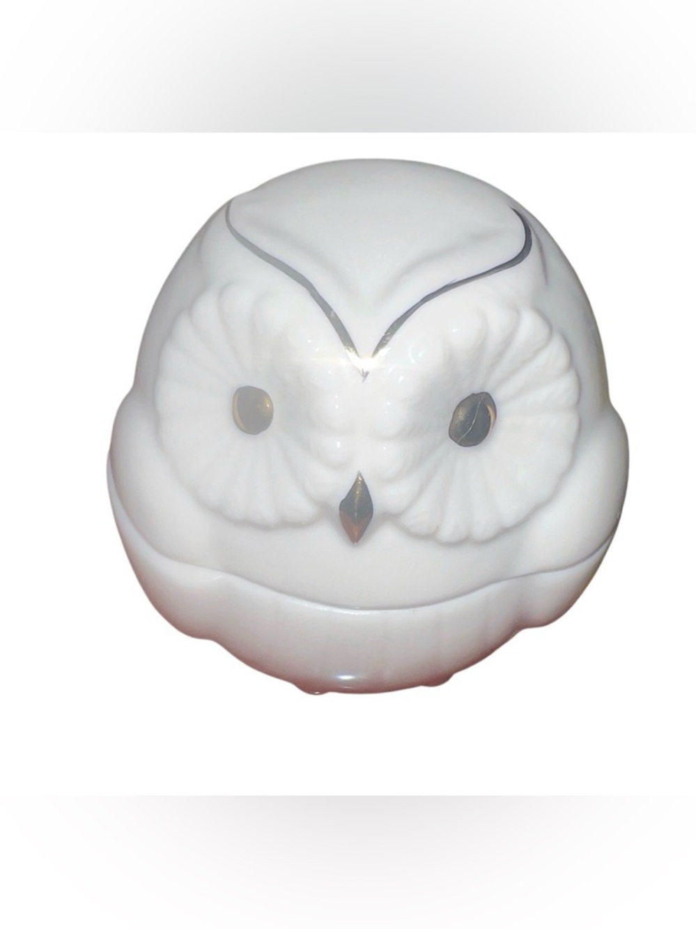 White Ceramic Owl Jewelry Organizer with Gold Accents